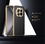 Luksuslik Premium Kattega L&auml;ikiva &Auml;&auml;rega Nahast &Uuml;mbris Redmi Note 15 Pro 14 Pro Plus 4G jaoks K&otilde;rgendatud Kaameraga T&auml;ielikult Kaitsva P&otilde;rutuskindla Kattega Redmi Note 14 Pro+ 5G (Global) must