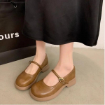 Mary Jane kingad naistele 2024 Uued &Uuml;marotsalised Paksude Kontsadega Elegantne Madal Jalats Mood V&auml;litingimustes Daami Kingad Zapatos De Mujer 35 pruun