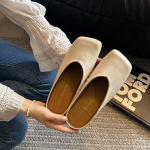 Ruudukujulise varbaga lamedad muulad kingad naiste sussid suvised rihmikud sandaalid 2024 uus mood vabaaja pl&auml;tud Zapatillas naiste slaidid 36 beež