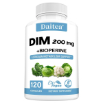 DIM 200mg kapslid BioPeriiniga &Ouml;strogeeni ainevahetuse ja tasakaalu toetamiseks meestele ja naistele 120PCS white