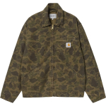 Carhartt WIP FW24 Duck Detroit Jakk Klassikaline Kamuflaaž N&ouml;&ouml;p Ruudukujuline Silt Pikkade Varrukatega Detroit Jakk Unisex jakid Roheline I034281-2MQ-GD M black