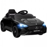Laste elektriauto, Mercedes disain, 12V mootorid, puldiga juhitav, LED-tuled, muusika, lastele 3-6 aastat, must 99 x 55 x 43 cm must