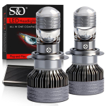 2 tk H7 LED-esitulede pirni projektorl&auml;&auml;tse ja Canbusiga 100W 30000LM 6500K Valge High/Low Beam Vasakule/Paremale Rooliga Turbo Esitulelaterna 12V H7 hall v&auml;rv