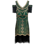 SXL Uus Vintage Gatsby &Otilde;htukleit S Peo Litrite Tuttidega Kleit S black