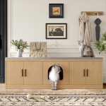 Peidetud kassikapp 140 x 40 x 45,5 cm - Integreeritud k&uuml;&uuml;nlapuur ja ventilatsioon, Lemmikloomam&ouml;&ouml;bel esikusse ja sissep&auml;&auml;su piirkonda, Kassiliivakast