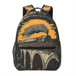Suure Mahutavusega Vintage Aururongi Seljakott & s - Retro British Rail'ist inspireeritud, s&uuml;learvutitasku, polsterdatud v&ouml;&ouml;koht, tahvelarvuti orange