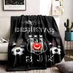 Besiktas JK teemaline personaalne v&auml;livillatekk, pehme ja sobib k&otilde;ikideks aastaaegadeks, t&auml;iuslik diivanitele, vooditele ja telkimiseks 150cmx180cm