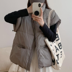 Mood Talvine Soe Vest Naine Varrukateta Parka Vabaaja Paks Naiste Jakk XL hall