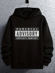 Parental Advisory Explicit Content graafilise tr&uuml;kiga dressipluus - Must vabaaja pullover valgete kirjadega S black