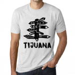 Meeste vintage T-s&auml;rk Graafiline T-s&auml;rk Aeg uuteks seiklusteks Tijuana Vintage White XS anti-flash valge v&auml;rv