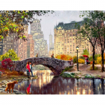 Teemanttikandid silla maastik 5D teemantmaal, ruudu puurmaja kaunistus pilt kodu jaoks 20X30CM