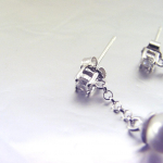 Les Tr&eacute;sors De Lily [E9064] - Boucles Argent 'Catherine' Blanc h&otilde;be