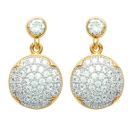 Les Tr&eacute;sors De Lily [K3843] - Boucles Plaqu&eacute; Or 'D&eacute;esse' blanc dor&eacute; - 16x10 mm kuld