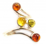 Bague argent 'Inspiration' ambre 54 oranž