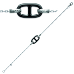 Les Tr&eacute;sors De Lily [L4622] - h&otilde;bedane k&auml;ev&otilde;ru  Maille Marine  must h&otilde;be (roodiumiga kaetud) - 18x10 mm must