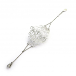 Altesse [M7196] - Bracelet acier 'Carmen' argent&eacute; (flora) h&otilde;be