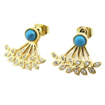 7bis [P3889] - K&auml;sitsi valmistatud t&uuml;rkiissinisest kullast k&otilde;rvar&otilde;ngad  Boho  - 18x18 mm t&uuml;rkiissinine