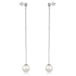 Les Tr&eacute;sors De Lily [Q4594] &ndash; h&otilde;bedased elevandiluust Perla h&otilde;bek&otilde;rvar&otilde;ngad (roodiumiga kaetud) &ndash; 90x10 mm valge