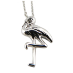 7bis [R1374] - K&auml;sitsi valmistatud h&otilde;bedane kaelakee  Flamingo  - 18x10 mm h&otilde;be