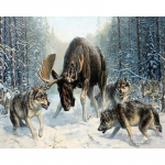 Hundid jahtivad loomi isetegemise digimaal numbrite j&auml;rgi Moodne seinakunst L&otilde;uendimaal Unikaalne kingitud kodukaunistus 40x50cm 40x50cm no frame