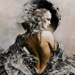 T&auml;ielik 5D DIY Teemantmaaling Naise taga Teemanttikandid Ristpistes Kitsaskivist kodukaunistuse kingitused Round 25x25cm