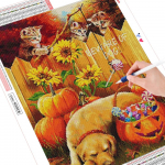 Teemantmaal T&auml;isruudu koer Uus saabumine Teemanttikandid Kass Looma Mosaiik Halloweeni kaunistused koju Full Round (20X30CM)