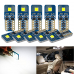 10 tk T10 W5W Led Canbus WY5W 2SMD pirn Viga puudub 194 168 501 2825 Super Bright auto salongi kuppeltuled kiilu saba k&uuml;lgmine automaatlamp 12V 6000K valge sinine helesinine v&auml;rv