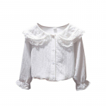 T&uuml;druku stiilis rev&auml;&auml;r laienevate varrukatega S&uuml;gispuuvillane Beebi Teismeline Printsess Koolit&uuml;drukute pluus 90