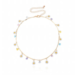 V&auml;rviline helmestega kaelakee naistele Daisy Flower Statement Short Choker Holiday Ehted Uus Korea