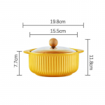 P&otilde;hjamaade stiilis keraamiline kiirnuudlikauss kaanega Binauraalne supikauss Tudengite &uuml;hiselamu riisikauss suur puuviljaroog