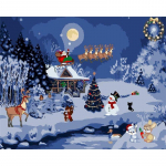 5D DIY Teemanttikandid Lastele T&auml;is&uuml;mmargune teemantmaaling Snowfieldi ristpistes Talvine kodukaunistus Full Round 20x30CM