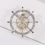 Blucome Creative Navy Wind Full Drill Rool Rool Ankur Pross Meeste peen &uuml;likonna kaelarihm Moodne r&otilde;ivan&otilde;el kuld