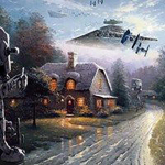 5D teemantmaaling Talvine teemanttikandid Lumimaastik N&auml;put&ouml;&ouml; T&auml;is&uuml;mmargune puur maastik mosaiik ristpistes seinakaunistus Full Round 20x20CM