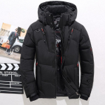 Meeste valge pardi sulejope, soe kapuutsiga paks puhvis jope Meeste vabaaja mantel Thermal talveparka meestele 2XL must