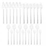 24 tk h&otilde;bedane perekonna s&ouml;&ouml;giriistade komplekt 304 roostevabast terasest armsad s&ouml;&ouml;giriistade komplektid oranži k&auml;epidemega noa kahvli lusikaga lauan&otilde;ude komplekt silver