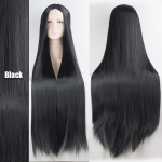 S&uuml;nteetiline kuumakindel pikk sirge keskosa kost&uuml;&uuml;m Cosplay juuksed 100 cm mitmev&auml;rviline peoparukas