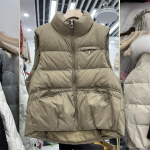 Talvine s&uuml;gisene naiste p&uuml;stkrae &uuml;hev&auml;rviline varrukateta soe vest jakk Naiste &scaron;ikk valge pardi sulemantel M khaki