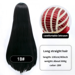 100 cm pikk s&uuml;nteetiline Cosplay Anime-parukas tukkidega Blondid Sinised Punased Roosad Lillad Juuste Peoks