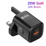 KUULAA 20W USB C laadija GaN Type C PD kiirlaadimine iPhone 14 13 12 Pro Max XS jaoks Samsung iPad Pro Air 2020 jaoks iPad mini 2021 UK Plug Black