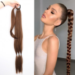 MERISIHAIR 85cm p&otilde;imitud hobusesaba juuksepikendused s&uuml;nteetilisest naturaalsest blondist musta segav&auml;rviga DIY juuksepaelad 85 cm