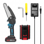 21V 6tollised kaasaskantavad elektrilised oksasaed V&auml;ikesed puidul&otilde;hkumismootoriga mootorsaeharja mootor &uuml;he k&auml;ega EU Plug 2 Batteries-green