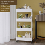 2/3/4 kihiga kitsa vahega hoiurest K&ouml;&ouml;k Vannitoa riiulid Korraldaja Mobiilne &otilde;huke hoiuk&auml;ru koos rattak&auml;ruga S&auml;&auml;stke ruumi 4 layers 40.5*13.5*87cm valge