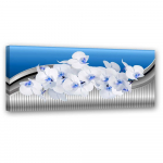 Feeby l&otilde;uenditr&uuml;kk, valge orhidee sinisel taustal 90x30 sinine