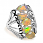 Looduslik Etioopia Opaal v&auml;&auml;riskivist s&otilde;rmus 925 Sterling H&otilde;bedast k&auml;sitsi valmistatud moodne ehe kingitus tema s&otilde;brap&auml;evaks unikaalse mitme kiviga s&otilde;rmuse jaoks 5