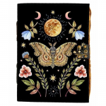 Vintage nahast liblikateemaline kunst tr&uuml;kitud ajakirja p&auml;evik luku lukuga Vanade lehtede p&auml;evik kontori- ja isiklikuks kasutamiseks (7 x 5 tolli) 5 x 7 in must