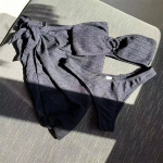 Seksikas Sarong Bandeau keskmise v&ouml;&ouml;kohaga bikiinid naiste ujumisriided naiste ujumisriided Kolmeosaline bikiinikomplekt supelkost&uuml;&uuml;m ujumine S must