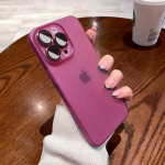 Lillast metallist klaasist kaamerakaitse matt &uuml;mbris iPhone 14 13 12 11 Pro Max 14plus l&auml;bipaistev &uuml;li&otilde;huke kate Coque Skin jaoks For iPhone 11 ploomi