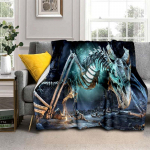 3D Dragon Throw tekk Pehmed, mugavad diivanitekid ja flanelltekid t&auml;iskasvanutele 75x90cm