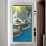 Maastik Looduslik kosk, l&otilde;uend Rohelise puu j&auml;rve lehtedest plakatid ja tr&uuml;kised Seinapilt Elutuba Kodukaunistus Ilma raamita 20cm&times;40cm NoFrame