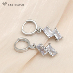 Moodsad lihtsad ruudukujulised kuupmeetrist tsirkooniumoksiidist k&otilde;rvar&otilde;ngad naistele pulmaehted Korea t&uuml;drukutele Trendikas k&otilde;rvatropi ainulaadne kingitus